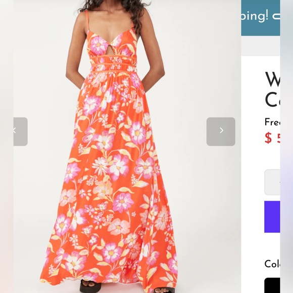 Free People Women's Wisteria Floral Print Maxi Dress Size Small $178 - Picture 3 of 12